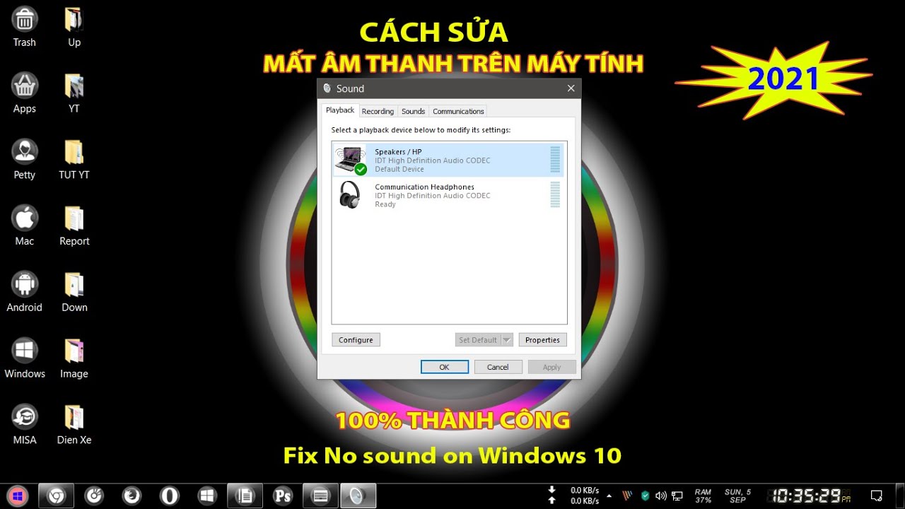 Sửa lỗi mất âm thanh trên máy tính hiệu quả | Fix No sound on Windows 10