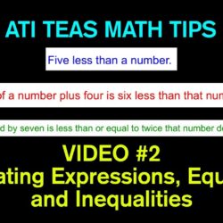 TEAS Math Tips – Video #2: Translating WORDS to Expressions, Equations and Inequalities