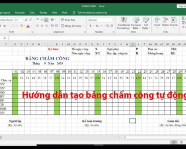 Tạo bảng chấm công tự động trong excel, | Hướng dẫn chi tiết cách tạo một bảng chấm công trong excel