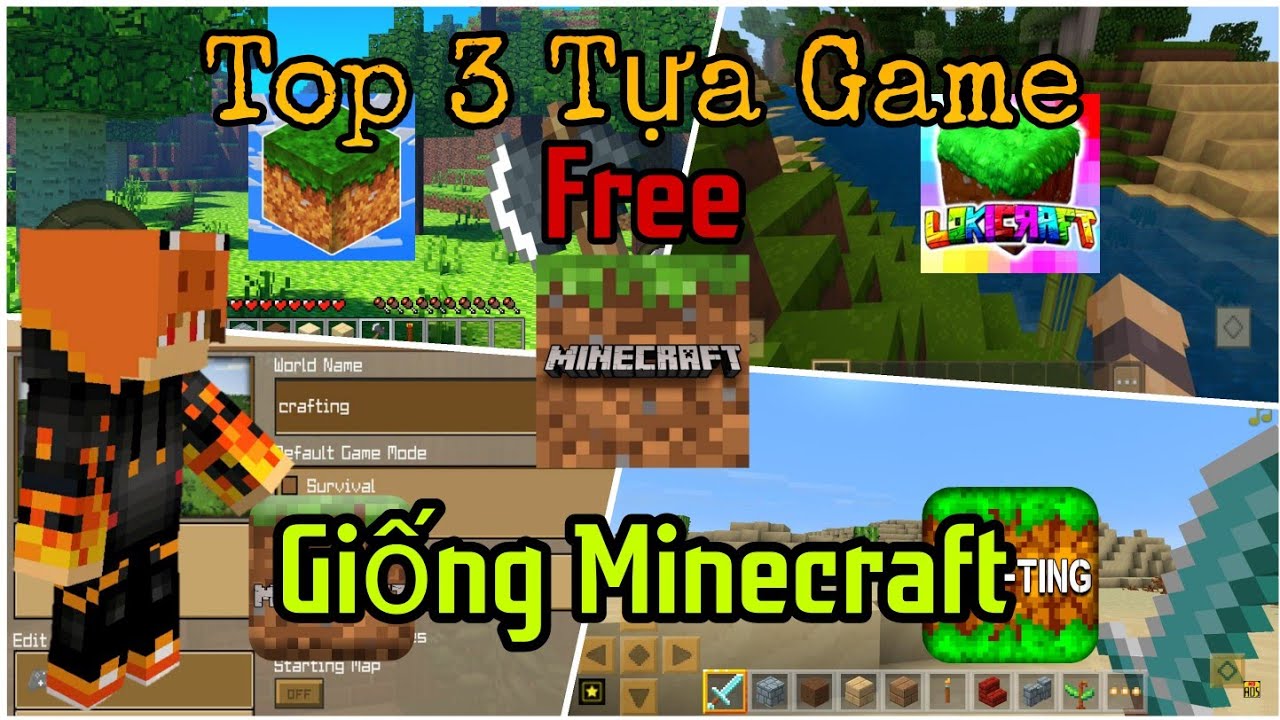 Top 3 Tựa Game Miễn Phí Trên Điện Thoại Di Động Có Lối Chơi Giống Minecraft || FirePigVN