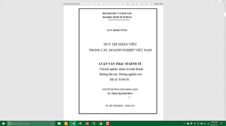 UEH – Trình bày luận văn Thạc sĩ hướng Nghiên cứu