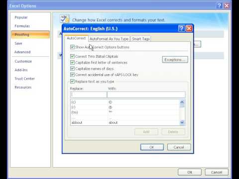 Use AutoCorrect in Excel 2007 – add/delete words from autocorrect. Tips/Tricks Vid 2