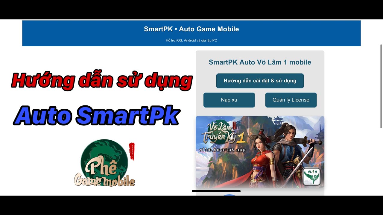 VLTK 1 Mobile :  Hướng dẫn cài đặt & sử dụng Auto SmartPk