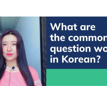 What are the common question words in Korean?