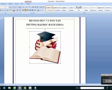 cách tạo trang bìa báo cáo, luận văn trong word 2007