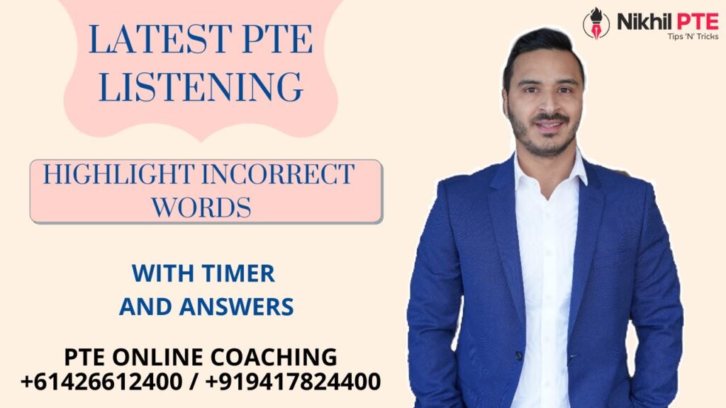 PTE LISTENING HIGHLIGHT INCORRECT WORDS WITH ANSWERS AND TIMER || DECEMBER 2021