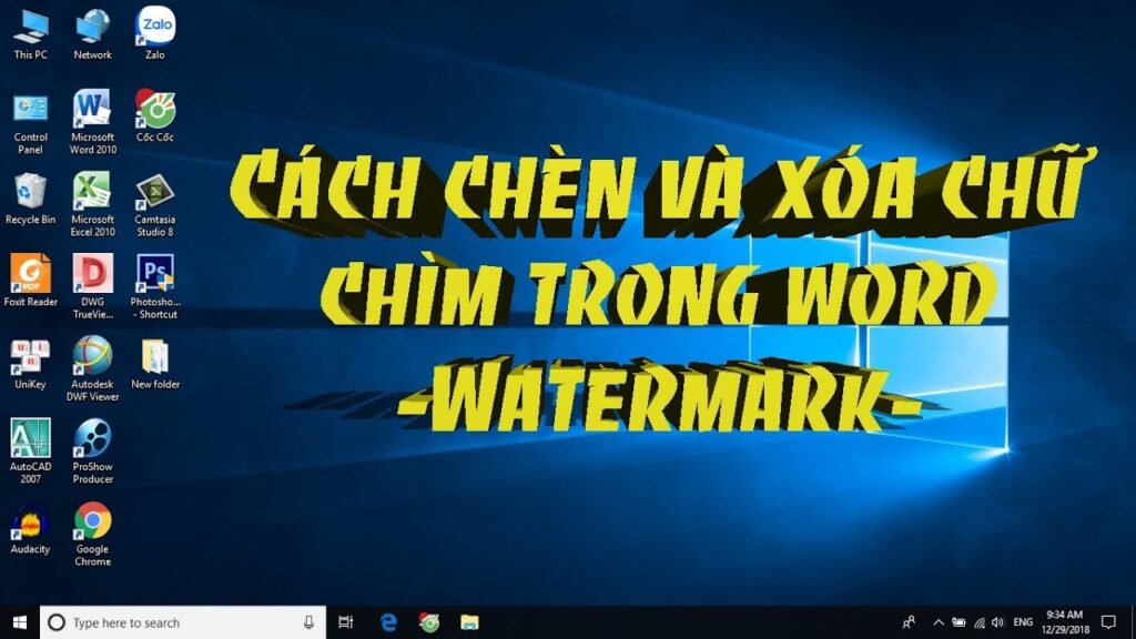 Cách chèn và xóa chữ chìm trong word – Watermark