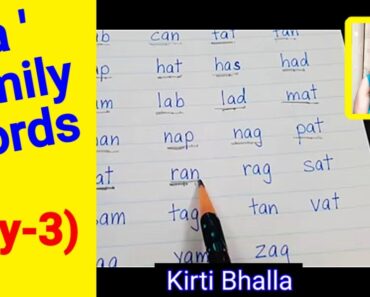Day-3 Reading of a sound words | basic sounds | at, an, ap, ad, ag, am, as, ab words | a sound word