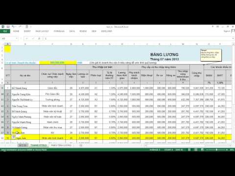 Hướng dẫn in hàng loạt phiếu lương, phiếu thu chi trong excel (in phiếu lương từ bảng lương)