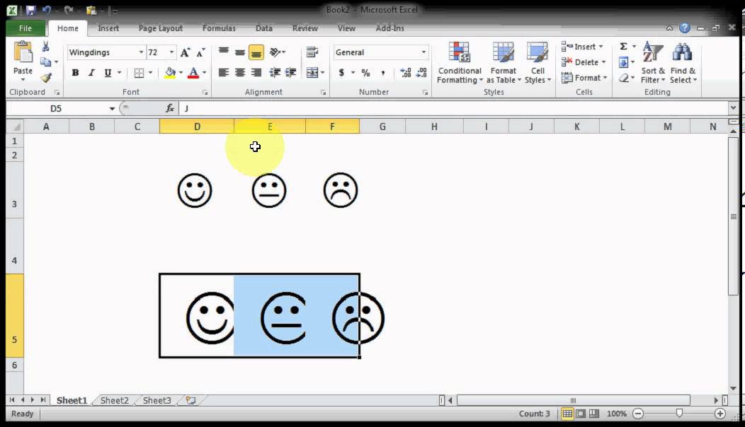 Microsoft Excel Tips & Tricks – How to get emoticon symbols with Fonts