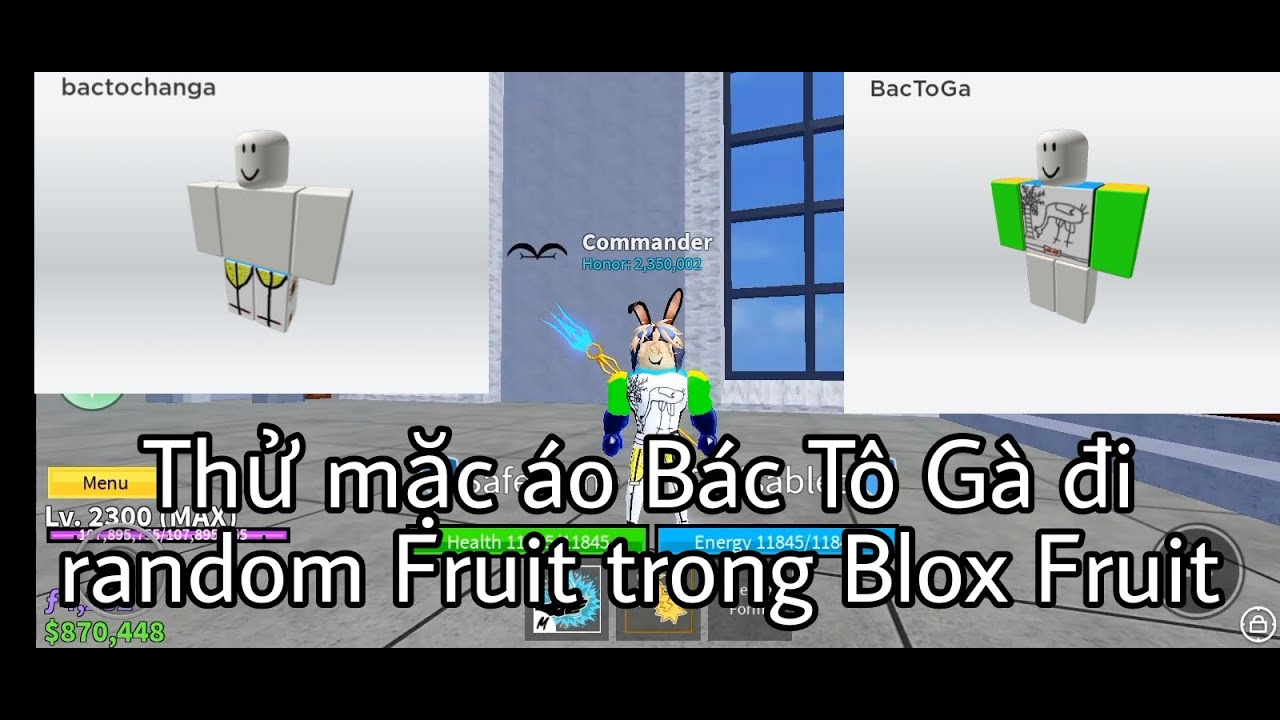 (Roblox) – Thử Mặc Áo Bác Tô Gà Rando 10 Trái Ác Quỷ Trong Blox Fruit (ShinBlackVn)