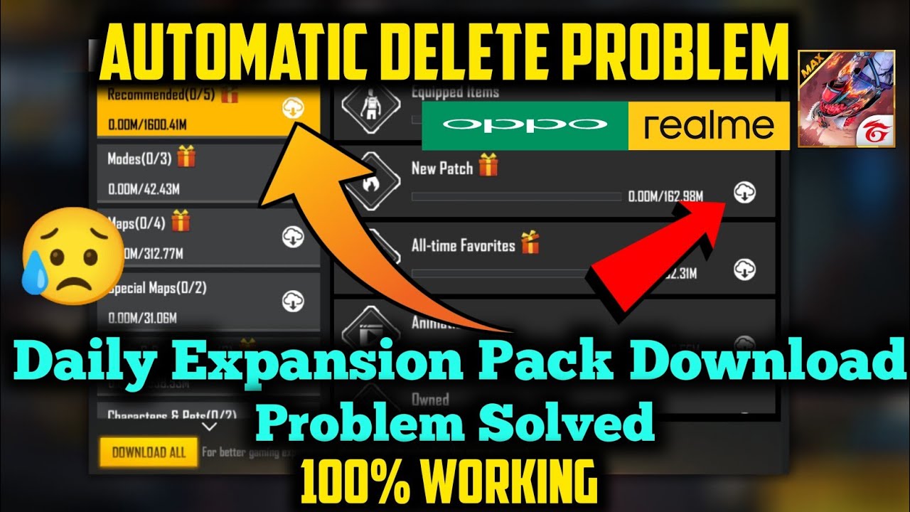 DAILY EXPANSION PACK DOWNLOAD PROBLEM 😥😥||FREE FIRE MAX DOWNLOAD CENTRE PROBLEM||100% WORKING💥