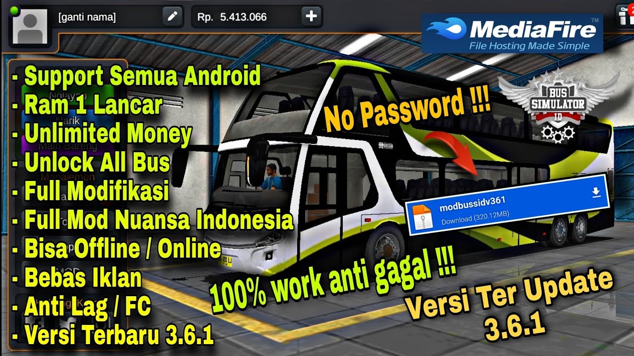 Download Bussid Mod Apk V3.6.1 Terbaru 2022 - Bus Simulator Indonesia  Unlimited Money 23/06/2023