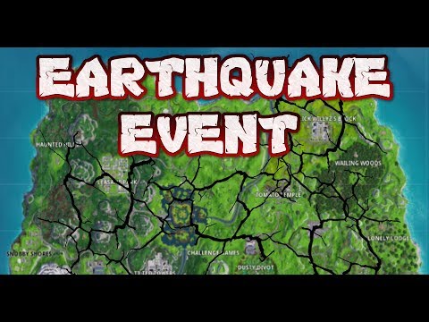 FORTNITE –  EARTHQUAKE EVENT LIVE IN GAME – COUNTDOWN NEXT EARTHQUAKE – NEW CRACK APPEARING ON MAP