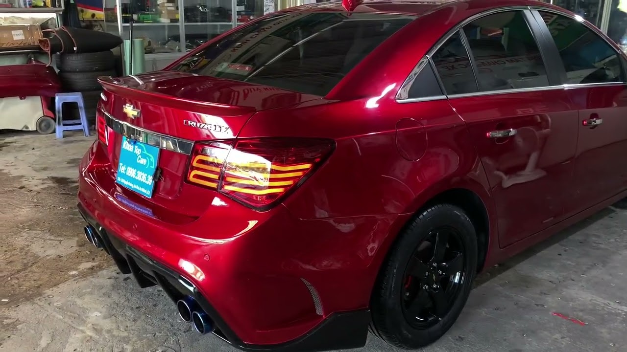 Lên bộ đèn sau Full led mẫu mer và bộ Bodykits Hercules pô đôi cực chất cho Chevrolet Cruze