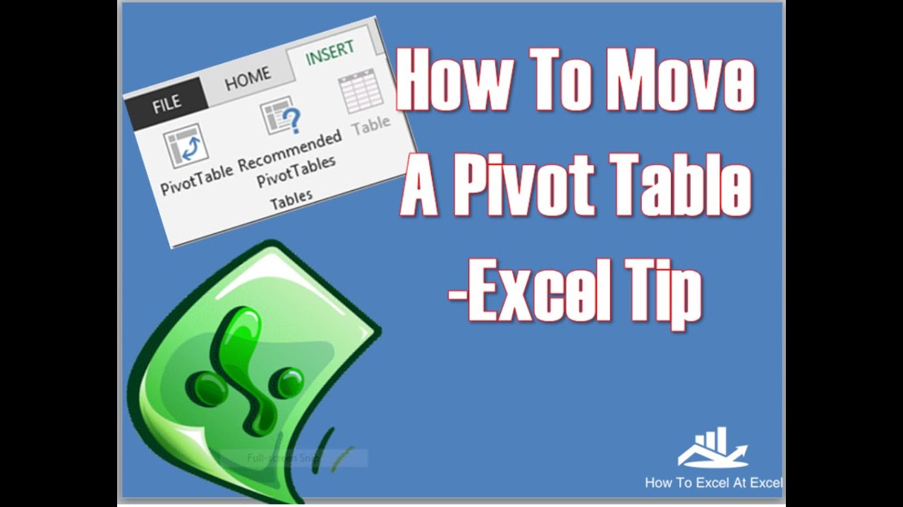 Move An Excel Pivot Table – Excel Tip