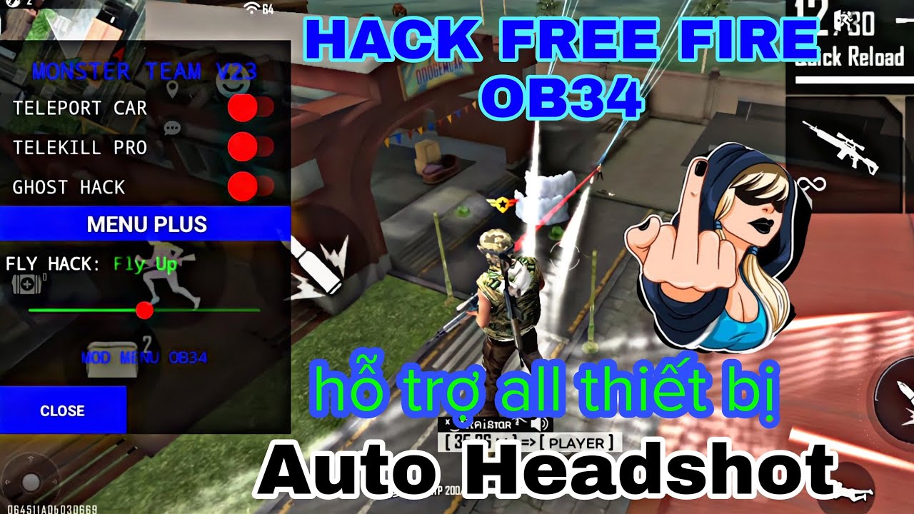 Hack Free Fire OB34, Cách Tải Hack Free Fire OB34, Mod Menu Hack Free Fire, Hack FF, Free Fire | V11