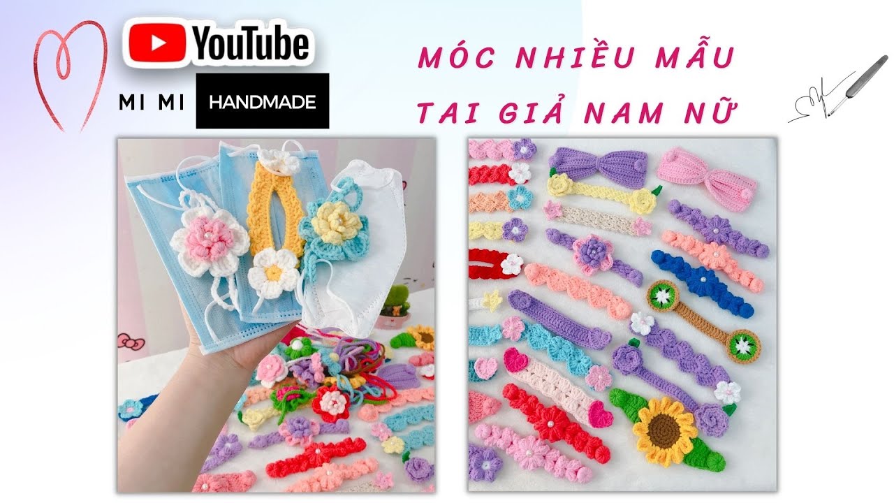 #211 Móc Nhiều Mẫu Tai Giả Đeo Khẩu Trang Cho Nam Nữ Rất Đẹp & Tiện Dụng | Mimi Handmade