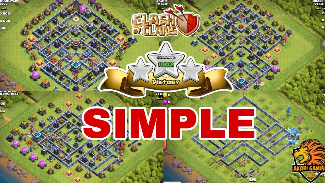 CÁCH PHÁ 3 SAO MẪU BASE PHỔ BIẾN Clash of clans – Phần 3 | Akari Gaming | TH13 popular Base 3 Star