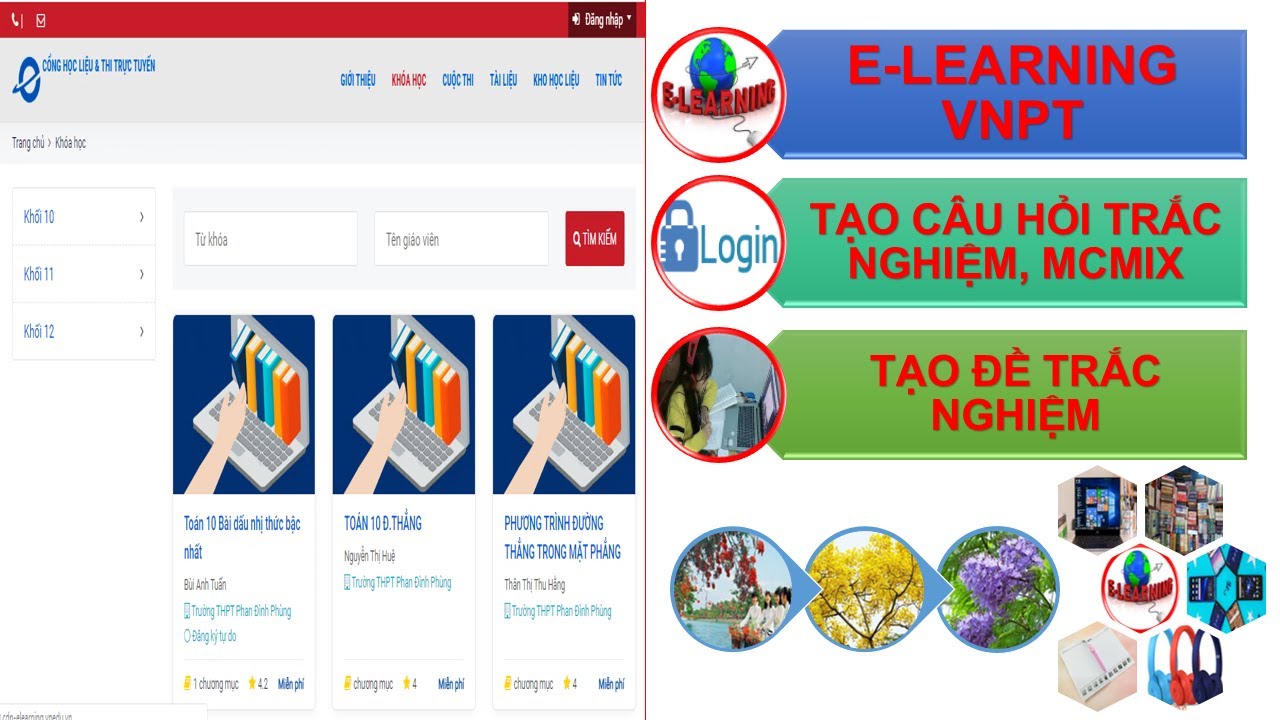 CÁCH TẠO TRẮC NGHIỆM BẰNG BẢN MẪU MCMIX TRONG PHẦN MỀM E_LEARNING VNPT