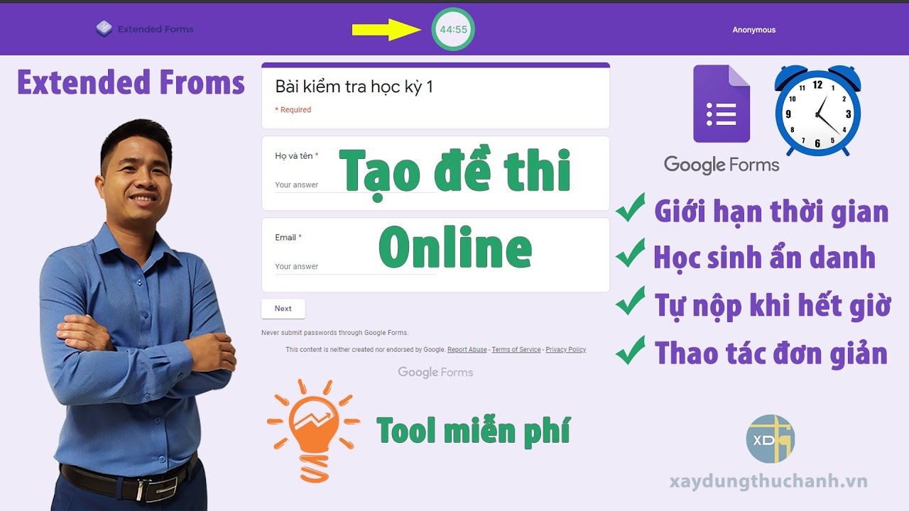 Cách cài đặt thời gian làm bài trong biểu mẫu Google Form đơn giản nhất