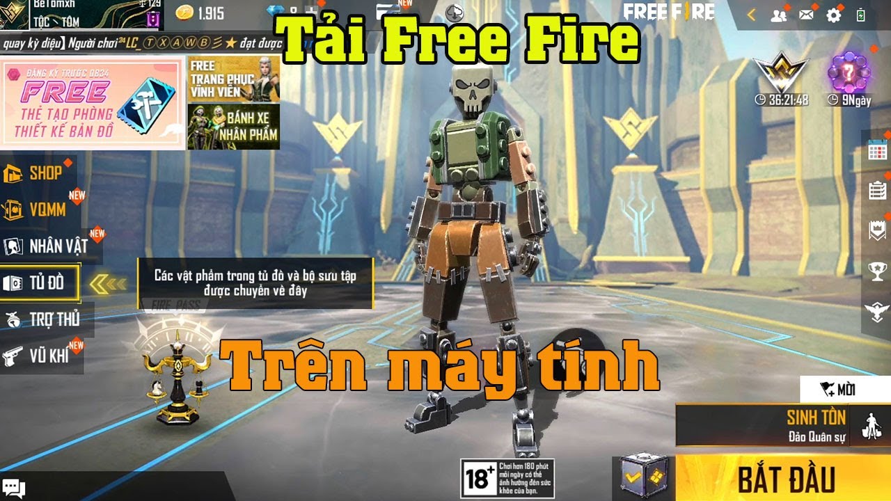 Cách tải Free Fire trên máy tính PC Laptop