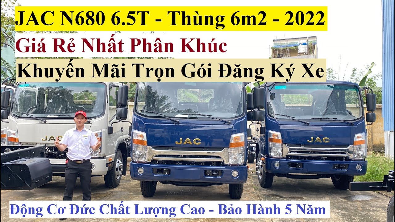 Đánh giá xe tải Jac N680 6T5 Thùng 6m2 – Mẫu Mới 6/2022 – Máy Đức 3.9L 167Hp | Giá Rẻ Chất Lượng