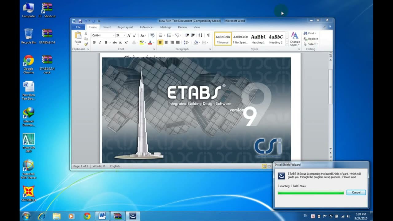 Hướng dẫn cài đặt và crack Etabs 9 7 4 Full -Etabs 2015-Etabs 2016 Full-Download free