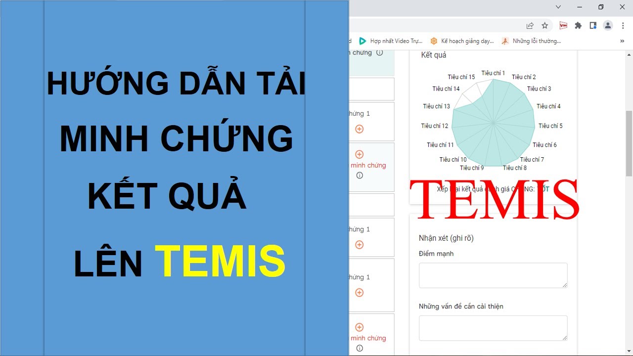 Hướng dẫn đăng nhập Temis, cách tải minh chứng và kết quả lên hệ thống Temis.