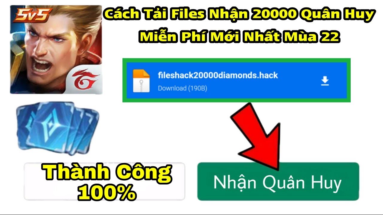 Liên Quân | Cách Tải Files Nhận 20000 Quân Huy Miễn Phí Mới Nhất Mùa 22 – Thành Công 100%