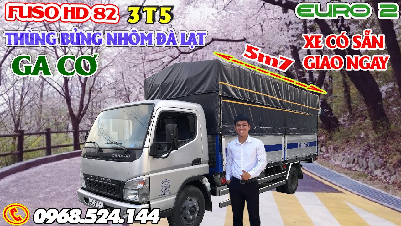 Tồn Kho Xe Tải Fuso 3T5 đời 2016 Ga Cơ Mẫu Thùng Bửng Nhôm Đà Lạt | Fuso Canter 3.5T ☎️ 0968524144