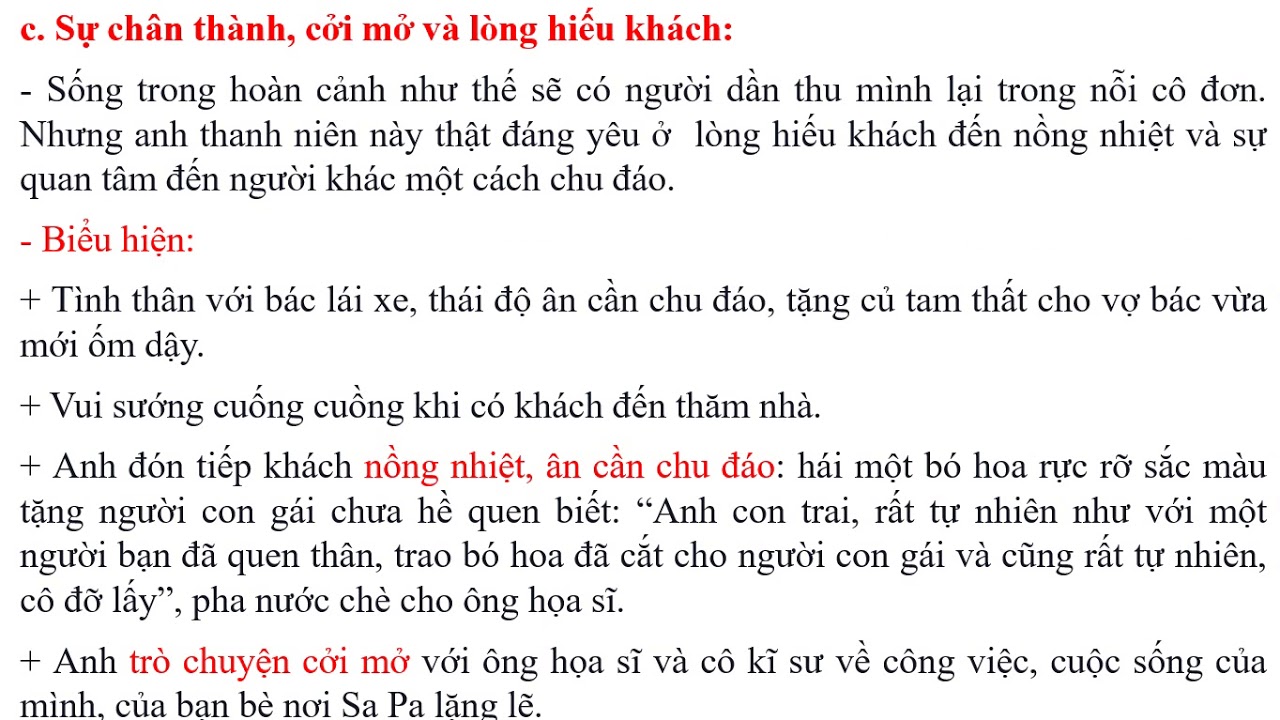 Vẻ đẹp của  nhân vật anh thanh niên trong Lặng lẽ Sa Pa- Nguyễn Thành Long.